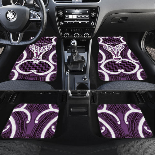 Aotearoa Atua Tangaroa Personalised Car Mats God Of The Sea Maori Whale Tail Purple