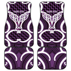 Aotearoa Atua Tangaroa Personalised Car Mats God Of The Sea Maori Whale Tail Purple