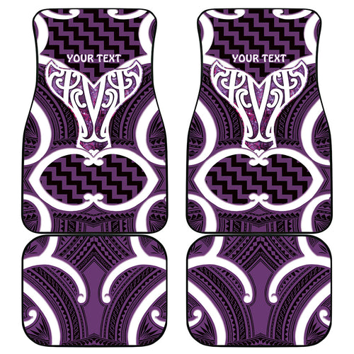 Aotearoa Atua Tangaroa Personalised Car Mats God Of The Sea Maori Whale Tail Purple