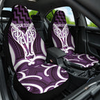 Aotearoa Atua Tangaroa Personalised Car Seat Cover God Of The Sea Maori Whale Tail Purple