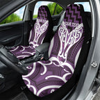 Aotearoa Atua Tangaroa Personalised Car Seat Cover God Of The Sea Maori Whale Tail Purple