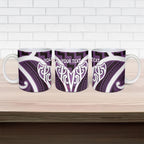 Aotearoa Atua Tangaroa Personalised Ceramic Mug God Of The Sea Maori Whale Tail Purple