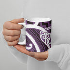 Aotearoa Atua Tangaroa Personalised Ceramic Mug God Of The Sea Maori Whale Tail Purple