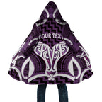 Aotearoa Atua Tangaroa Personalised Cloak God Of The Sea Maori Whale Tail Purple
