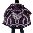 Aotearoa Atua Tangaroa Personalised Cloak God Of The Sea Maori Whale Tail Purple
