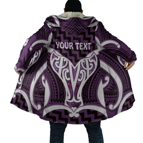 Aotearoa Atua Tangaroa Personalised Cloak God Of The Sea Maori Whale Tail Purple