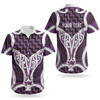 Aotearoa Atua Tangaroa Personalised Couples Matching Off Shoulder Maxi Dress and Hawaiian Shirt God Of The Sea Maori Whale Tail Purple