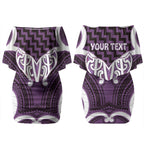 Aotearoa Atua Tangaroa Personalised Couples Matching Off Shoulder Short Dress and Hawaiian Shirt God Of The Sea Maori Whale Tail Purple