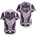 Aotearoa Atua Tangaroa Personalised Couples Matching Puletasi and Hawaiian Shirt God Of The Sea Maori Whale Tail Purple