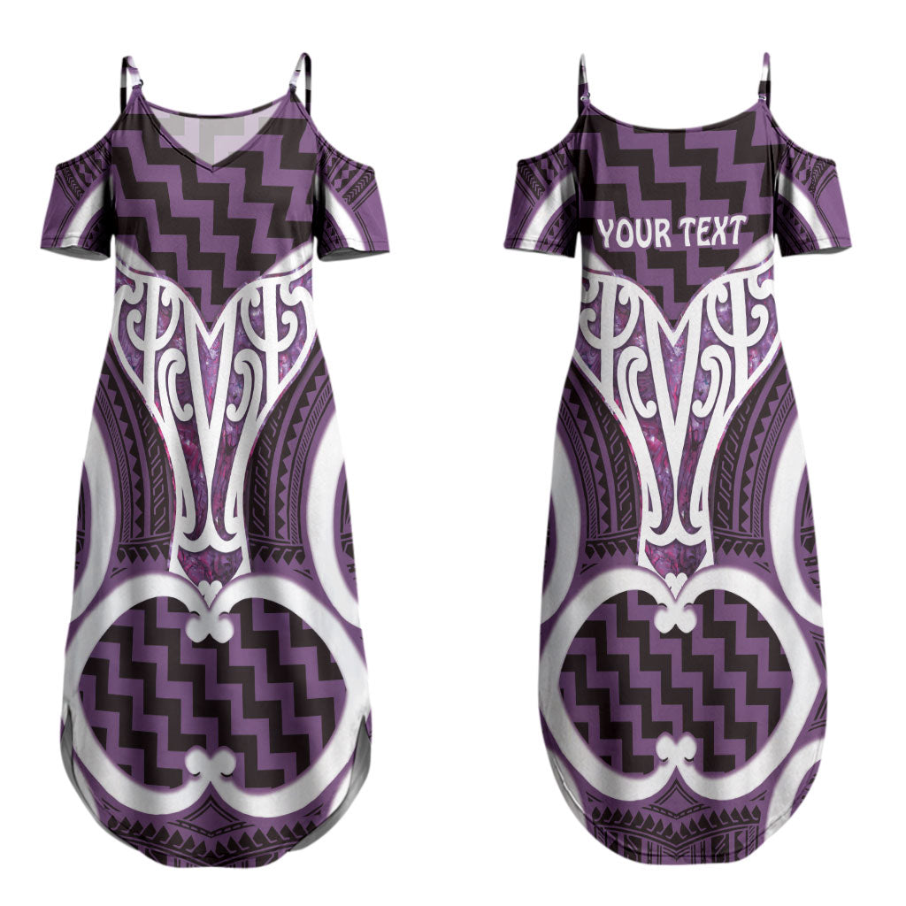 Aotearoa Atua Tangaroa Personalised Couples Matching Summer Maxi Dress and Hawaiian Shirt God Of The Sea Maori Whale Tail Purple