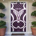 Aotearoa Atua Tangaroa Personalised Door Cover God Of The Sea Maori Whale Tail Purple