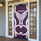 Aotearoa Atua Tangaroa Personalised Door Cover God Of The Sea Maori Whale Tail Purple