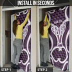 Aotearoa Atua Tangaroa Personalised Door Cover God Of The Sea Maori Whale Tail Purple