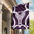 Aotearoa Atua Tangaroa Personalised Garden Flag God Of The Sea Maori Whale Tail Purple