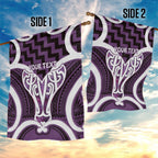 Aotearoa Atua Tangaroa Personalised Garden Flag God Of The Sea Maori Whale Tail Purple