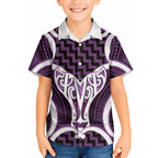 Aotearoa Atua Tangaroa Personalised Hawaiian Shirt God Of The Sea Maori Whale Tail Purple