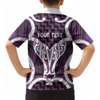 Aotearoa Atua Tangaroa Personalised Hawaiian Shirt God Of The Sea Maori Whale Tail Purple