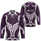 Aotearoa Atua Tangaroa Personalised Hockey Jersey God Of The Sea Maori Whale Tail Purple
