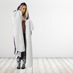 Aotearoa Atua Tangaroa Personalised Hooded Blanket God Of The Sea Maori Whale Tail Purple