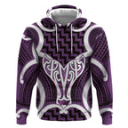 Aotearoa Atua Tangaroa Personalised Hoodie God Of The Sea Maori Whale Tail Purple