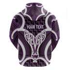 Aotearoa Atua Tangaroa Personalised Hoodie God Of The Sea Maori Whale Tail Purple