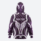 Aotearoa Atua Tangaroa Personalised Hoodie God Of The Sea Maori Whale Tail Purple