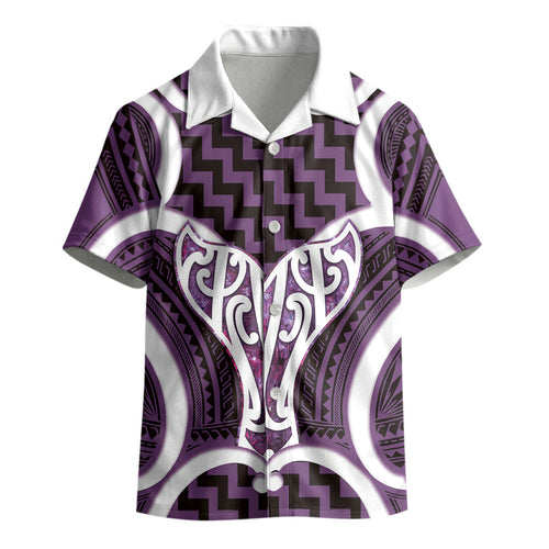 Aotearoa Atua Tangaroa Personalised Kid Hawaiian Shirt God Of The Sea Maori Whale Tail Purple