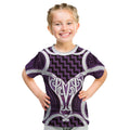 Aotearoa Atua Tangaroa Personalised Kid T Shirt God Of The Sea Maori Whale Tail Purple