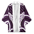 Aotearoa Atua Tangaroa Personalised Kimono God Of The Sea Maori Whale Tail Purple