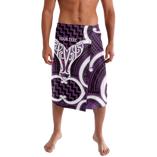 Aotearoa Atua Tangaroa Personalised Lavalava God Of The Sea Maori Whale Tail Purple
