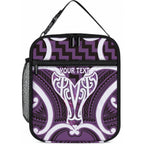 Aotearoa Atua Tangaroa Personalised Lunch Bag God Of The Sea Maori Whale Tail Purple