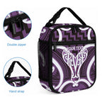 Aotearoa Atua Tangaroa Personalised Lunch Bag God Of The Sea Maori Whale Tail Purple
