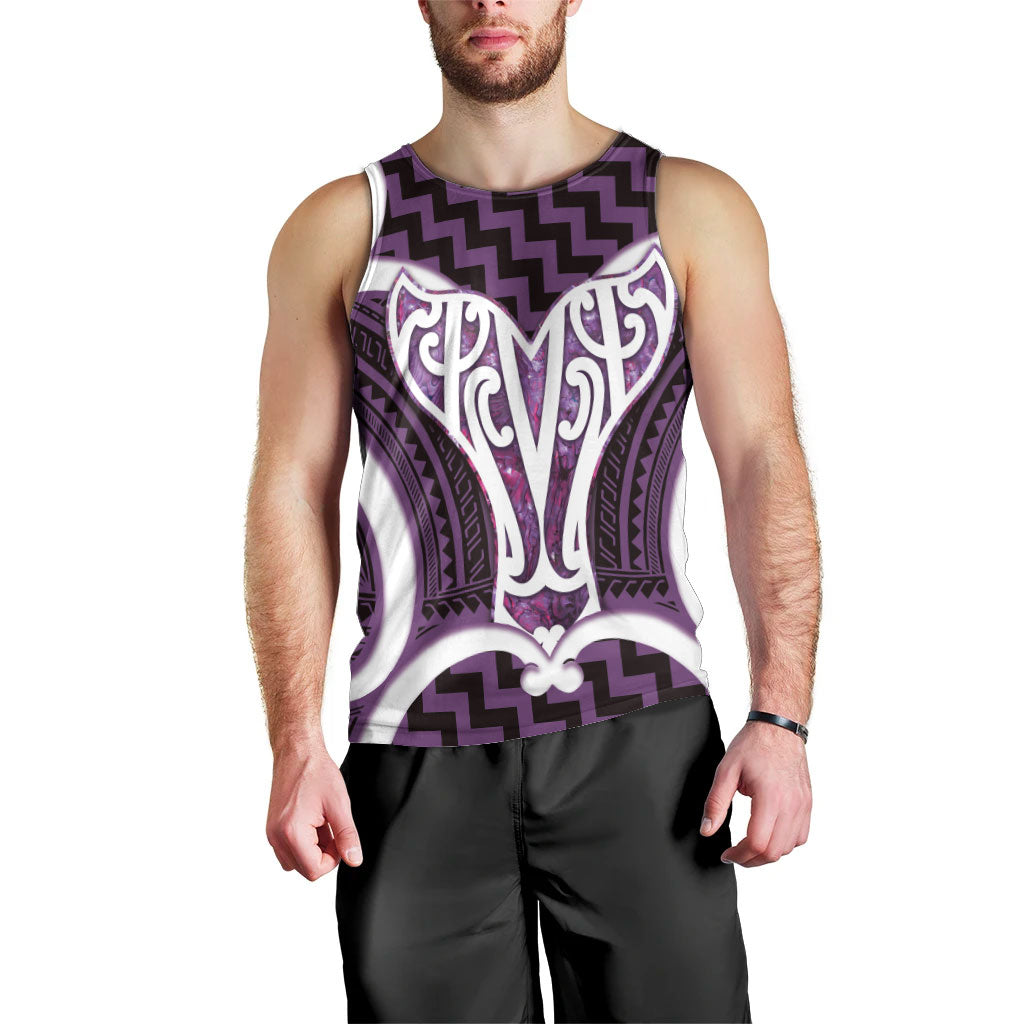 Aotearoa Atua Tangaroa Personalised Men Tank Top God Of The Sea Maori Whale Tail Purple
