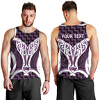 Aotearoa Atua Tangaroa Personalised Men Tank Top God Of The Sea Maori Whale Tail Purple