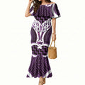 Aotearoa Atua Tangaroa Personalised Mermaid Dress God Of The Sea Maori Whale Tail Purple