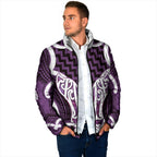 Aotearoa Atua Tangaroa Personalised Padded Jacket God Of The Sea Maori Whale Tail Purple