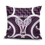 Aotearoa Atua Tangaroa Personalised Pillow Cover God Of The Sea Maori Whale Tail Purple