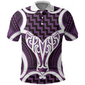 Aotearoa Atua Tangaroa Personalised Polo Shirt God Of The Sea Maori Whale Tail Purple