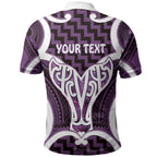 Aotearoa Atua Tangaroa Personalised Polo Shirt God Of The Sea Maori Whale Tail Purple