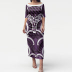 Aotearoa Atua Tangaroa Personalised Puletasi God Of The Sea Maori Whale Tail Purple