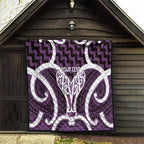 Aotearoa Atua Tangaroa Personalised Quilt God Of The Sea Maori Whale Tail Purple