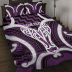Aotearoa Atua Tangaroa Personalised Quilt Bed Set God Of The Sea Maori Whale Tail Purple