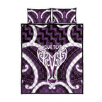 Aotearoa Atua Tangaroa Personalised Quilt Bed Set God Of The Sea Maori Whale Tail Purple