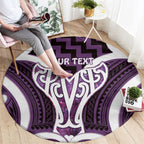 Aotearoa Atua Tangaroa Personalised Round Carpet God Of The Sea Maori Whale Tail Purple