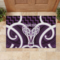 Aotearoa Atua Tangaroa Personalised Rubber Doormat God Of The Sea Maori Whale Tail Purple