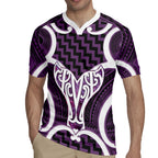 Aotearoa Atua Tangaroa Personalised Rugby Jersey God Of The Sea Maori Whale Tail Purple