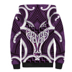 Aotearoa Atua Tangaroa Personalised Sherpa Hoodie God Of The Sea Maori Whale Tail Purple