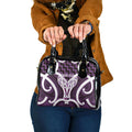 Aotearoa Atua Tangaroa Personalised Shoulder Handbag God Of The Sea Maori Whale Tail Purple