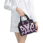 Aotearoa Atua Tangaroa Personalised Shoulder Handbag God Of The Sea Maori Whale Tail Purple