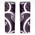 Aotearoa Atua Tangaroa Personalised Skinny Tumbler God Of The Sea Maori Whale Tail Purple